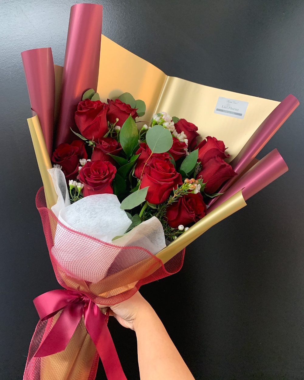 Dozen Rose Valentine Bouquet