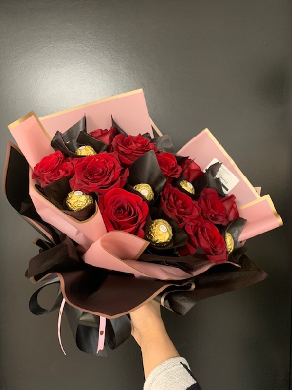 Choc N Roses Standing Bouquet